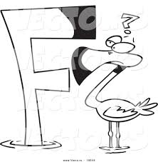 Select from 35870 printable crafts of cartoons, nature, animals, bible and many more. Vector Of A Cartoon Flamingo Looking At A Letter F Outlined Coloring Page By Toonaday 19644