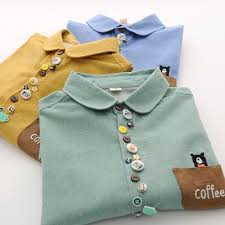 Mori Girl 2019 Spring Colorful Buttons Peter Pan Collar Long Sleeve Brushed Cotton Shirt Blouse In Blouses Shirts From In 2020 Casual Shirt Women Cotton Shirt Shirts
