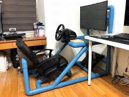 This is a racing cockpit, with monitor stand, i designed and built for around 100$. Diy Shane S Pvc Racing Rig Design And Made Gtplanet