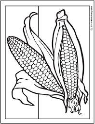 Free printable shapes and stencils to use for kids' crafts, math lessons and other learning activities. Corn Coloring Page For Summer Or Fall