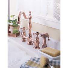 Get free shipping on qualified kohler faucet parts or buy online pick up in store today in the plumbing department. Danze Opulence 2 Handle Bridge Kitchen Faucet With Cross Handles With Spray In Antique Copper Kitchen Mood Board Kitchen Faucet New House Plans