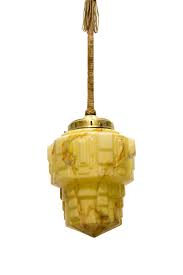 gemarmerd glazen hanglamp art deco creme glas aan stoffen koord hanglamp art deco blauw glas
