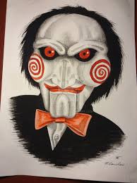 Saw Billy Puppet Drawing Painting By Billyboyuk Deviantart Com On Deviantart Halloween Canvas Art Scary Drawings Horror Movie Art