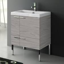Add style and functionality to your bathroom with a bathroom vanity. Acf Ans30 Grey Walnut By Nameek S New Space 23 Inch Vanity Cabinet With Fitted Sink Thebathoutlet