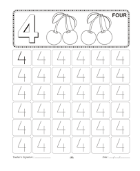 Number Writing 4 Sheet Writing Numbers Handwriting Worksheets Worksheets For Kids