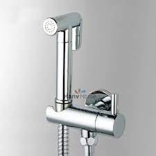 Brass Toliet Hand Held Bidet Spray Shower Set Shattaf Sprayer Douche Kit Jet Wall Bracket With Shut Off Valve 1 2m Hose Bidet Spray Faucet Bidet