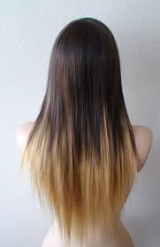 Black And Blonde Ombre Wig Brown Golden Blonde Ombre Wig Long Straight Hairstyle Quality Etsy In 2020 Straight Hairstyles Blonde Tips Long Straight Hair