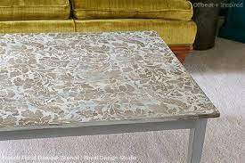 An angled lower shelf provides plenty of space to perfectly display your magazines. How To Stencil Yourself A Tres Chic Coffee Table Royal Design Studio Stencils
