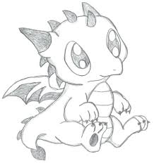 Easy coloring pages for adults. Baby Dragon Cute Easy Dragon Coloring Pages Novocom Top