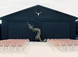 A Black Barn Set The Tone For This Modern Farm Wedding In Santa Ynez Farm Wedding Wedding Black Barn