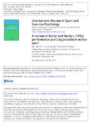 Sports psychology not only draws from psychological science, but also from sports science and physical fitness science. Pdf A Review Of Butler And Hardy S 1992 Performance Profiling Procedure Within Sport