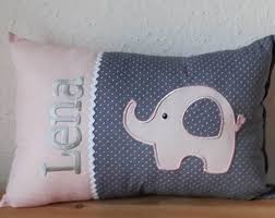 Pillow With Wish Name Elephant Blue In 2020 Elephant Pillows Blue Heart