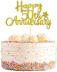 More images for happy 50th wedding anniversary images » Glittery Gold Happy 50th Anniversary Cake Topper For 50th Birthday Party 50th Anniversary Party And 50th Wedding Anniversary Party Decorations Buy Online In Mongolia At Mongolia Desertcart Com Productid 153028809