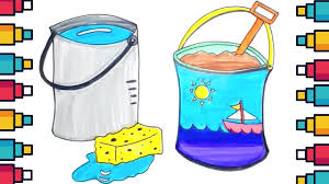 On top, draw a pair of lines. How To Draw Cute Cleaning And Beach Bucket Step By Step Drawing Beach Kids Kidsroom Draw For Kids Drawing For Kids Cute Drawings