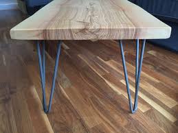 Solid Ash Slab Hairpin Leg Coffee Table Coffee Table Inspiration Door Coffee Tables Walnut Slab Coffee Table