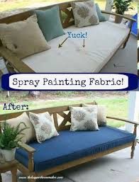 33 Ways Spray Paint Can Make Your Stuff Look More Expensive Fabric Spray Paint Patio Furniture Cushions Furniture