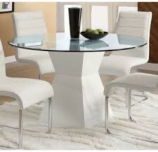 Wood shop now » drop leaf shop now. Mauna White Wood Glass Round Dining Table By Furniture Of America