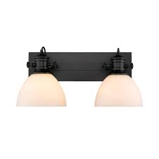 Hines Bathroom Vanity Light By Golden Lighting 3118 Ba2 Blk Op