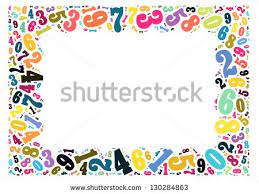 Colorful Numbers Frame For Graphic Design Isolated White Background Math Border Design Math Frame Math Border