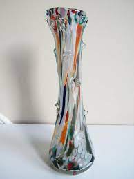 Swirl Art Glass Vase Vintage Murano Style Swirl Glass Vase Hand Blown Swirl Color Glass Vase Art Glass Vase Glass Art Glass Vase