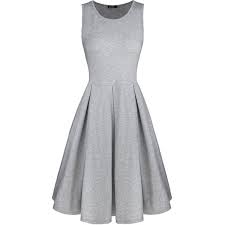 Styleword Women S Sleeveless Casual Cotton Flare Dress Gray M 12 Liked On Polyvore Women Dresses Casual Summer Casual Cotton Dress Casual Summer Dresses