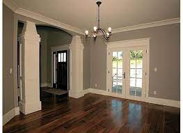 Molding And Love This Gray Grey Walls Wood Floors Grey Walls Hardwood Floors Dark