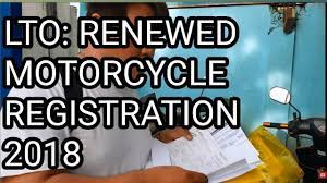 Lto Renewal Of Motorcycle Registration 2018 Youtube