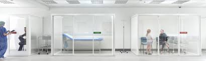 The thick glass elements dampen noises effectively. Office Cubicles Glass Partition Walls Enclosures Room Dividers Space Plus