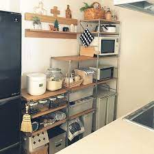 無印良品のスチールユニットシェルフ 部屋別収納 無印キッチン収納 無印 ユニットシェルフ キッチン キッチンアイデア