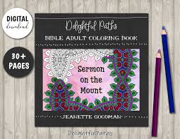Now when jesus saw the crowds, he went up on a mountainside and sat down. Printable Sermon On The Mount Coloring Book For Christian Etsy