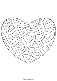 Photo Coloriage d'un coeur gomtrique  imprimer avec Tte  modeler