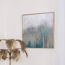 Maybe you would like to learn more about one of these? Green Silver Crystal Abstract Wall Print Canvas