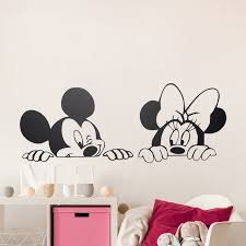 Cute Home Decor Cartoon Mickey Minnie Mouse Cute Animal Vinyl Wall Stickers Mural Wallpaper Baby R Kids Bedroom Art Wall Painting Decor Wall Stickers Bedroom