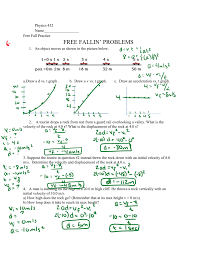 Now, think that if i throw the ball straight upward with an initial velocity. Free Fallin Problems Schaumburg High School