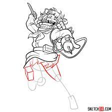 Maybe you would like to learn more about one of these? How To Draw Himiko Toga In Action Pose Sketchok Easy Drawing Guides