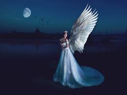 Download zedge™ app to view this premium item. Beautiful Angel Girl Wings Night Moon 640x1136 Iphone 5 5s 5c Se Wallpaper Background Picture Image
