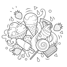 Colorfly Freebie It S Time For Some Sweet Treat Enjoy The Icecream And Waffle By Coloring Them Up Cute Coloring Pages Cute Doodle Art Coloring Pages