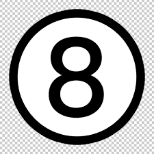 Circle black number 8 icon template transparent | Premium PSD