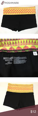 mossimo yoga stretch shorts neon yellow pink m