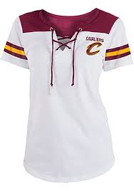 Did you scroll all this way to get facts about cleveland cavaliers shorts? Cleveland Cavaliers Womens White Athletic Lace Placket V Neck Short Sleeve T Shirt 88882756