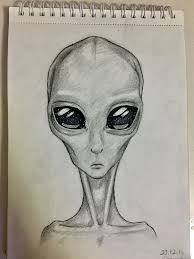 Alien Art Charcoal Scary Drawings Alien Art Alien Drawings