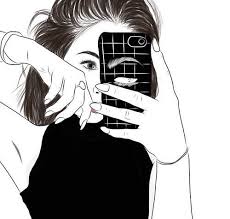 Black And White Mirror Selfie Drawing Pin On Create