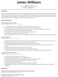 Resume Examples Business Analyst