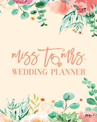 Miss To Mrs Wedding Planner Peach Mint Floral Budget