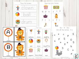 Practise tracing letters with our alphabet worksheets. Free Circus Worksheets