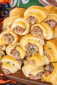 Rotel Sausage And Cream Cheese Crescents Only 4 Ingredients Sausage Cream Cheese Rotel Diced Tomatoes And G In 2021 Recipes Yummy Appetizers Party Food Appetizers