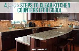 4 Simple Steps To Clear Kitchen Counters For Good Kitchen Counter Clean Mama Quartz Kitchen Countertops