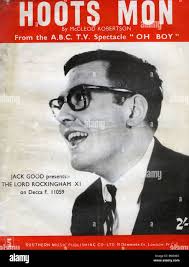 JACK BON UK TV produire et présentateur de télévision 1950 music show Oh  Boy sur partitions d'un succès en 1958 Photo Stock