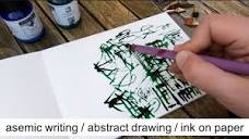 Ink drawing / Asemic writing / Abstract calligraphy - YouTube