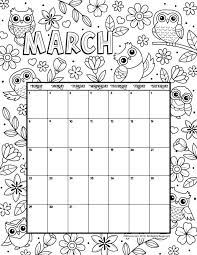 March 2020 Coloring Calendar Woo Jr Kids Activities Coloring Calendar Kids Calendar Calendar Printables